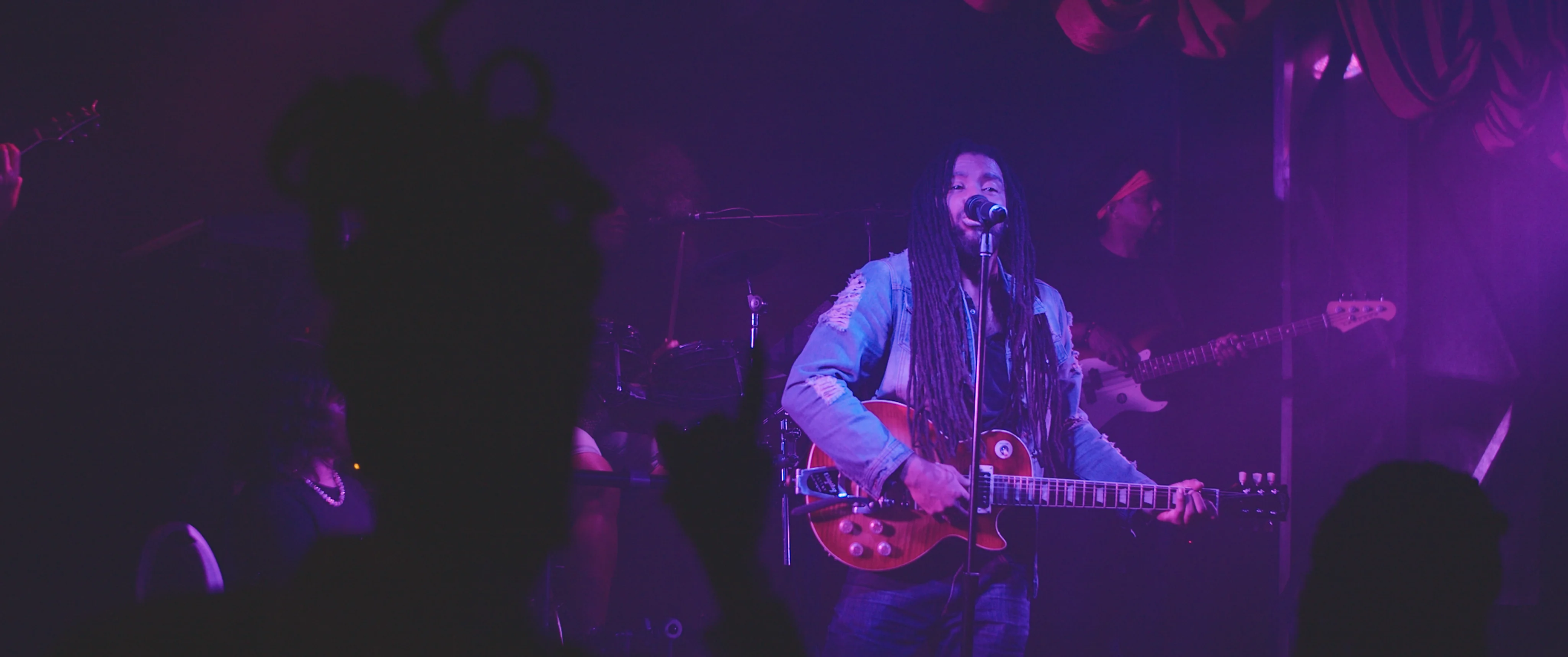 Club crowd reacting to live performance